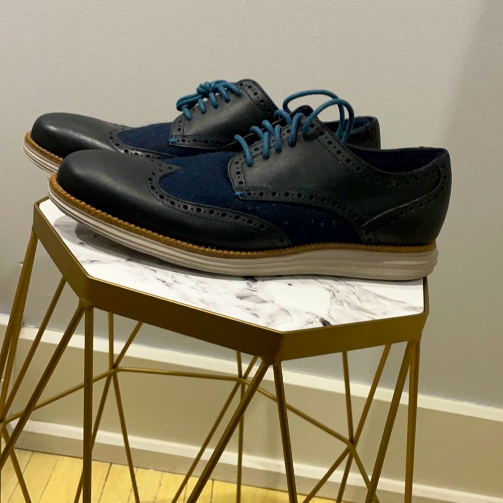 Men’s 9M Cole Haan Grand OS Wingtip Oxford, Navy